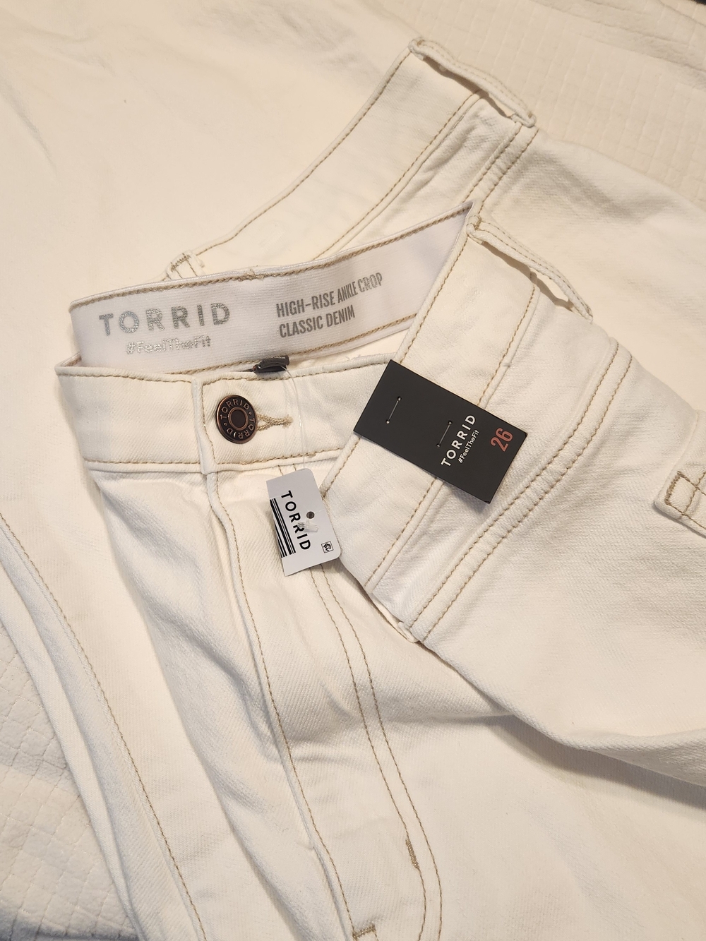 Torrid High-Rise Ankle Crop Classic Denim in White